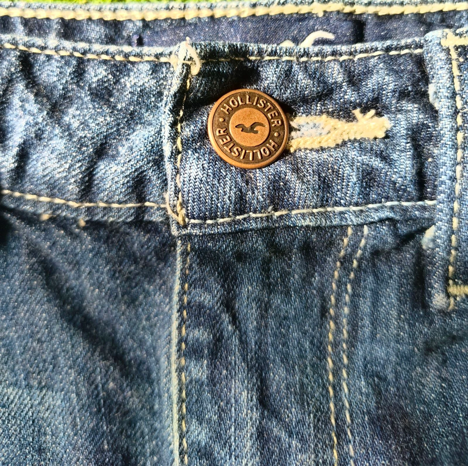 Hollister Vintage Denim Mini Saia Lateral Listrada PP 32 34 – photo 3
